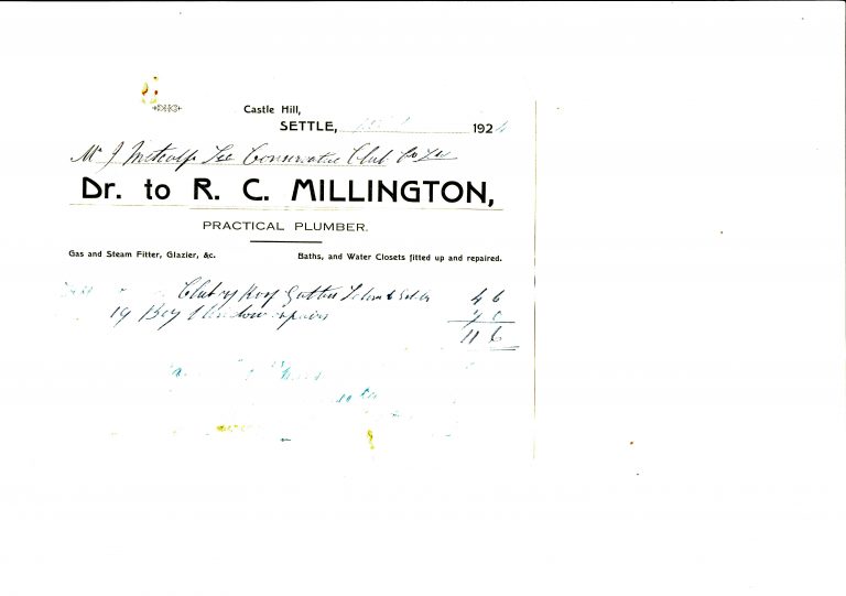 Settle Businesses Millington 1924