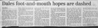 Foot & Mouth Epidemic 2001