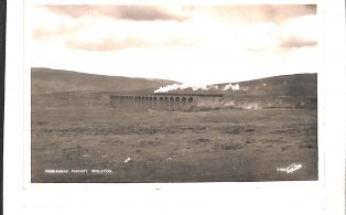 Photograph of Ribblehead Viaduct with Steam Hauled Train