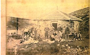 Photograph Dated 1890 of Shooting Party at Turpen Hut on Horton Moor