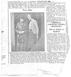 Photocopy of Newspaper Article About Mrs James Lambert at Arcow Farm