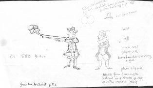 Note and Drawing of Costumes c1569 ex John Bentham