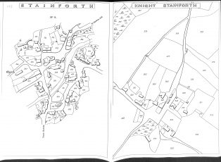Abstract from Tithe Map showing centres of Stainforth & Knight Stainforth
