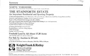 Sale of Stainforth Estate