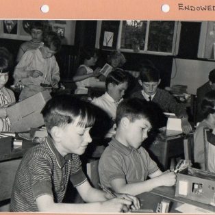 Long Preston Endowed School Children at work.