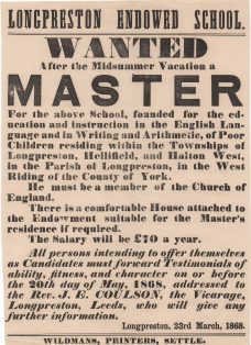 Advertisements for a Schoolmaster