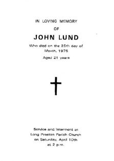 Funeral Service for John Lund