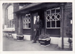 Photograph of Ian Sarginson, clerk at Horton station dated 1951