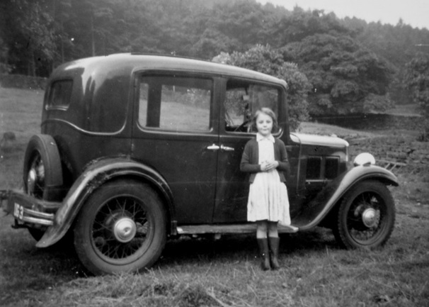 Elizabeth Clay, nee Bowdin with family car