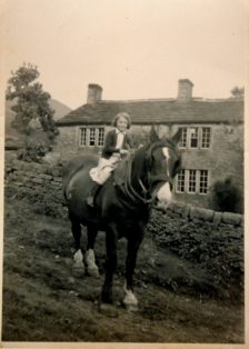 Elizabeth Clay, nee Bowdin on horseback