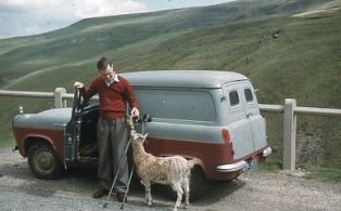 Jack Myers with van and goat