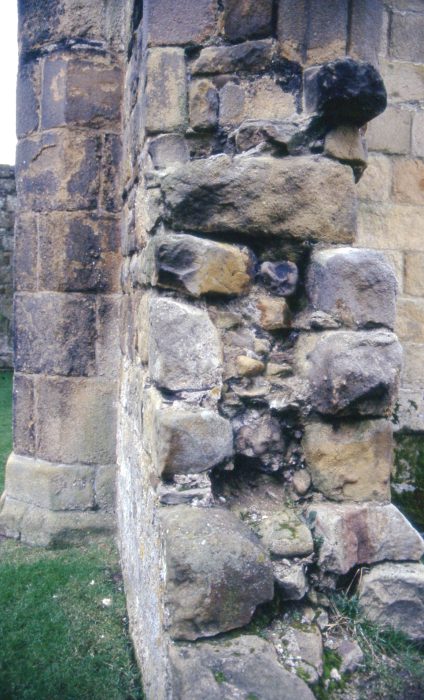 Bolton Priory, Bolton Abbey: through ties and rubble packing