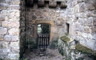 Barden Tower: N entrance to Lady Anne Clifford's, mid C17 addition