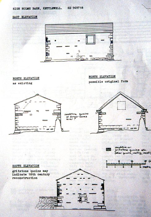 Drawings of High Holme Barn, Kettlewell i